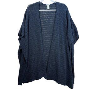 JJill Navy Ruana. New, never worn.  Open knit, 83% cotton, 17% Poly.  One Size.